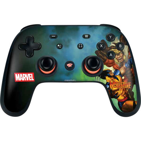 Marvel X-Men Wolverine Vs Sabretooth Google Stadia Controller Skin
